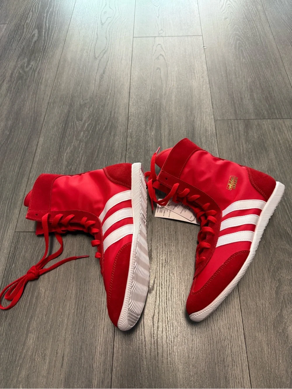 adidas Originals Japan H W Red White Gold Metallic Boxing Shoes JR8121 W Sz 8.5